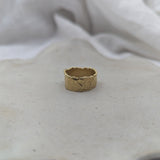 Milly-Maunder-Textured-Molten-Beaded-Edge-Mira-Cigar-Chunky-Statement-Ring-Gold-Plated-18ct-Rustic-Vintage-Heirloom