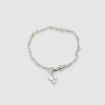 Milly-Maunder-Trio-Pebble-Clover-Charm-Pendant-Rustic-Chain-Bracelet-Stacking-Wrist-Stack-Sterling-Silver