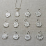 Milly-Maunder-Zodiac-Star-Sign-Coin-Disc-Vintage-Style-Antique-Heirloom-Pendant-Astrology-Chain-Necklace-Sterling-Silver-Personalised