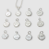 Milly-Maunder-Zodiac-Star-Sign-Coin-Disc-Vintage-Style-Antique-Heirloom-Pendant-Astrology-Chain-Necklace-Sterling-Silver-Personalised