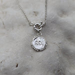 Milly-Maunder-Zodiac-Star-Sign-Coin-Disc-Vintage-Style-Antique-Heirloom-Pendant-Astrology-Chain-Necklace-Sterling-Silver-Personalised