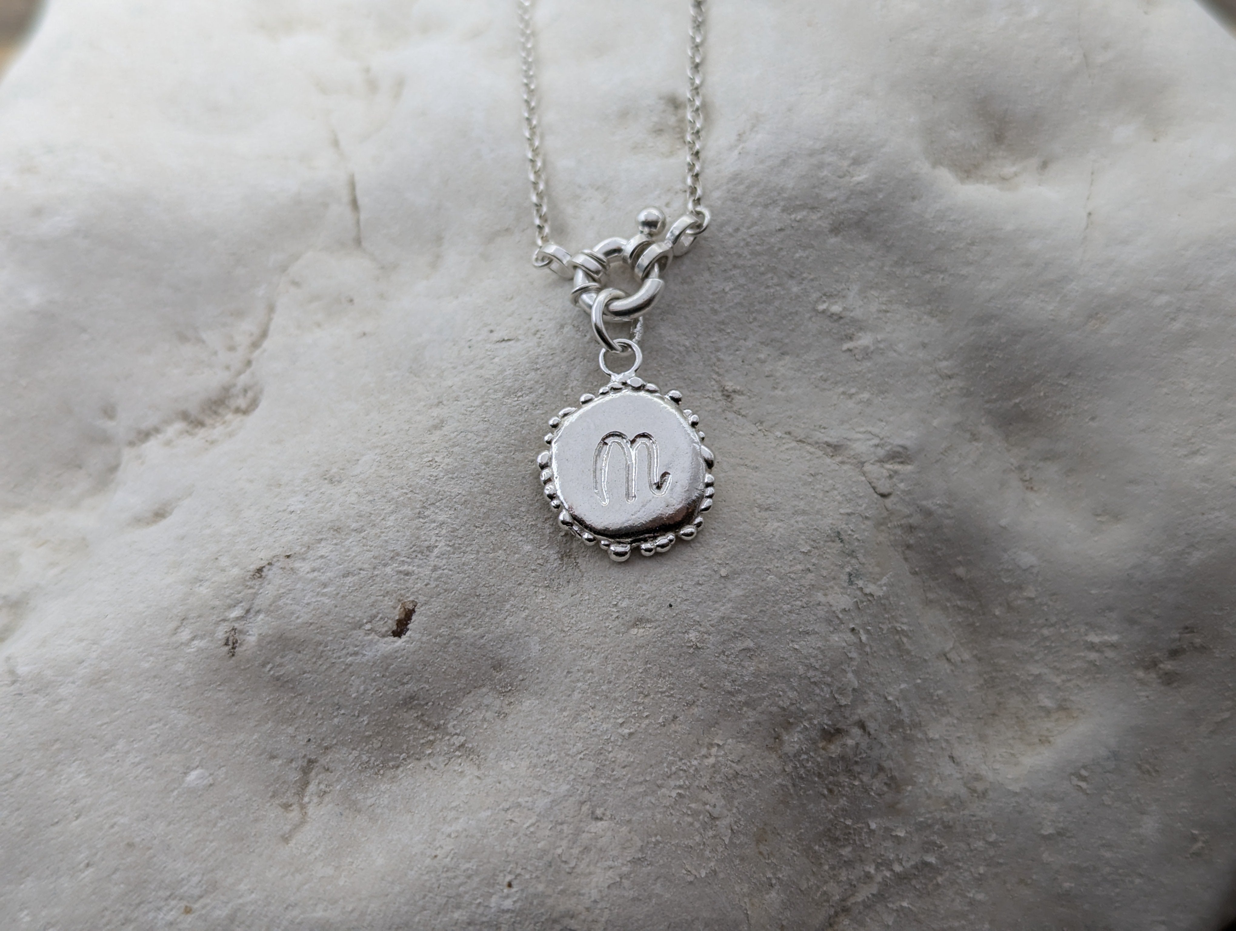 Milly-Maunder-Zodiac-Star-Sign-Coin-Disc-Vintage-Style-Antique-Heirloom-Pendant-Astrology-Chain-Necklace-Sterling-Silver-Personalised
