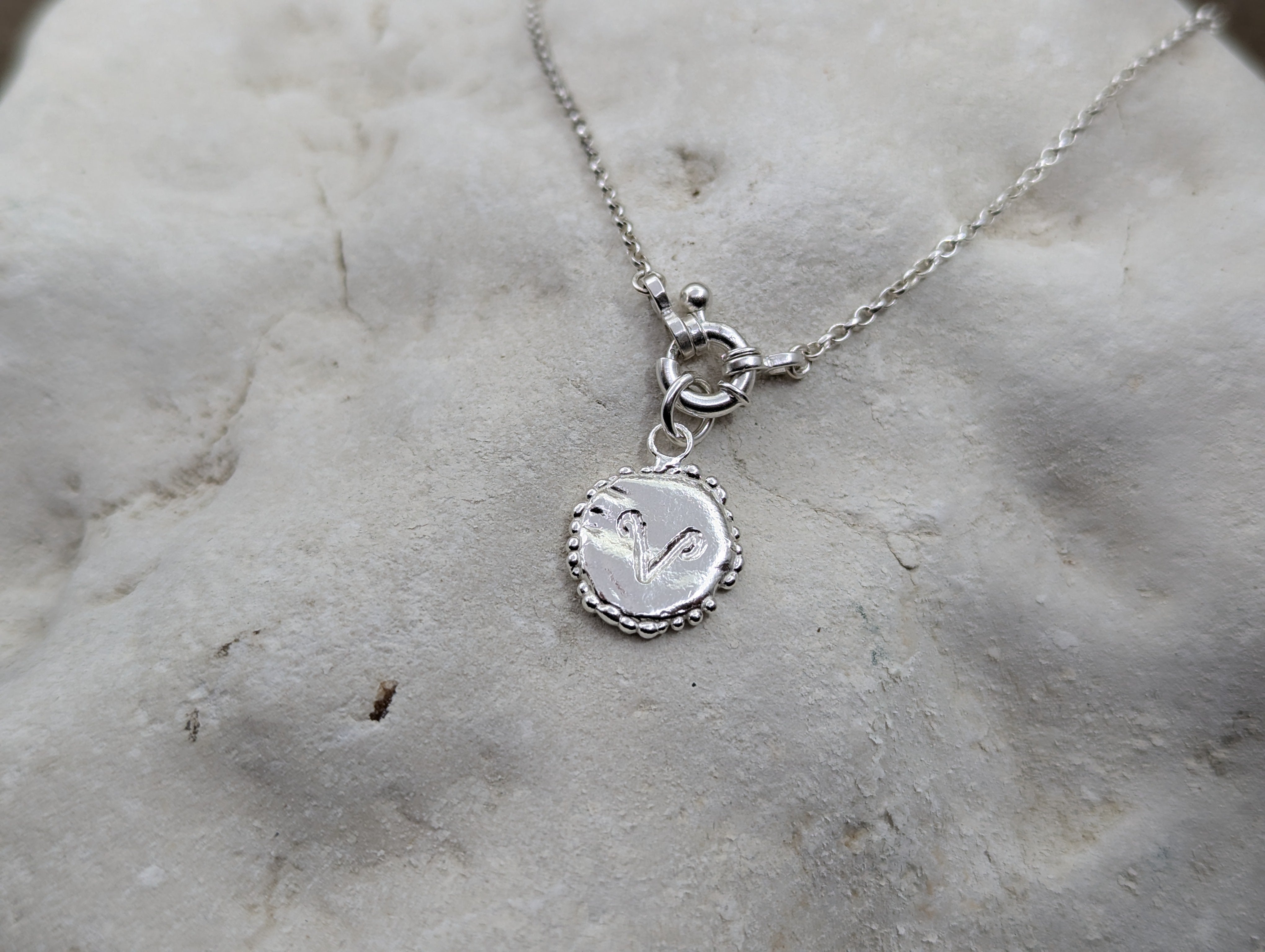 Milly-Maunder-Zodiac-Star-Sign-Coin-Disc-Vintage-Style-Antique-Heirloom-Pendant-Astrology-Chain-Necklace-Sterling-Silver-Personalised