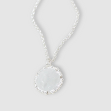 Milly-Maunder-large-granulated-silver-rustic-vintage-style-disc-beaded-edge-coin-pendant-Rope-Chain-necklace-sterling-silver-Statement