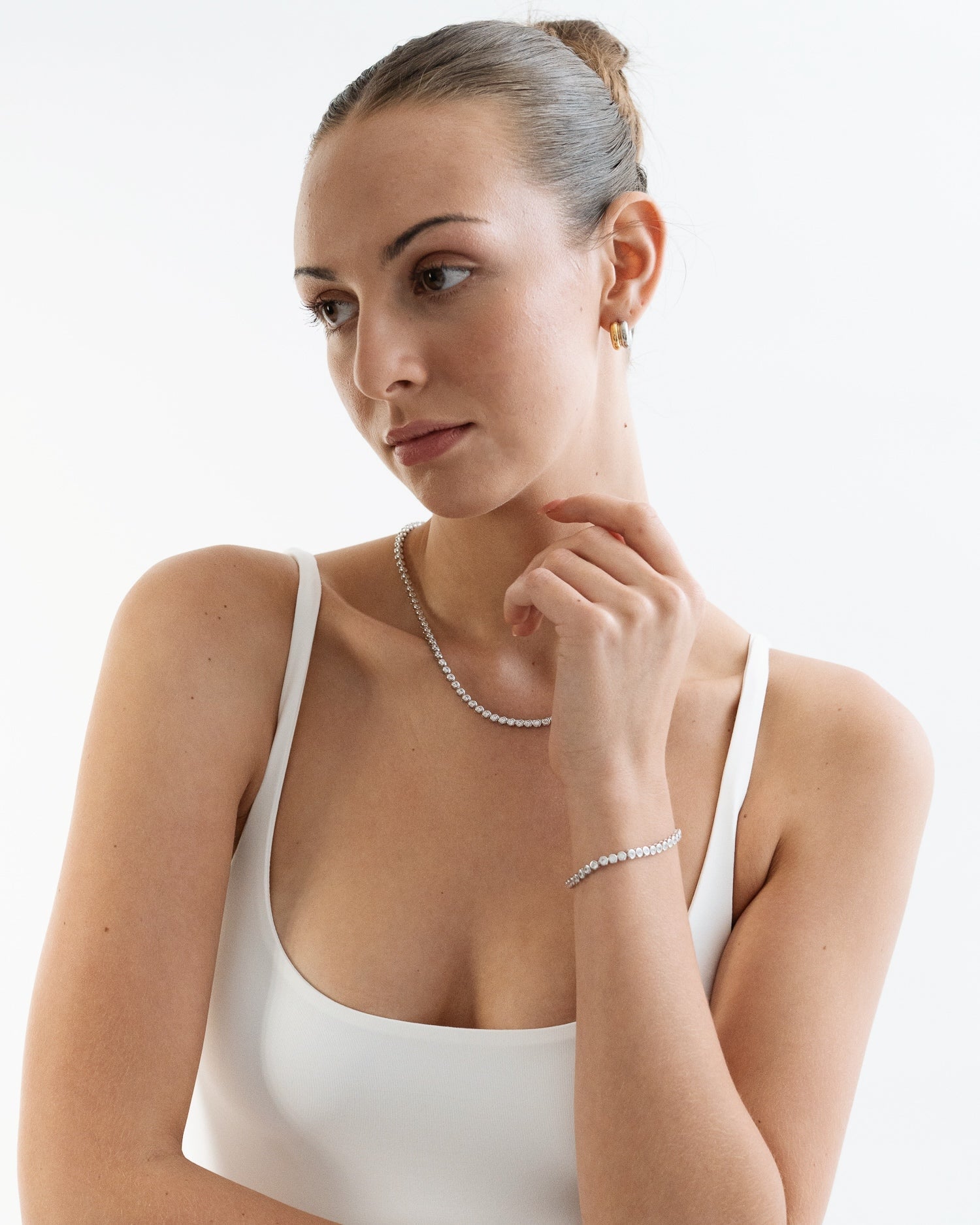 Miss-Cecilia-London-Bubble-Tennis-Necklace-Cubic-Zirconia-Clear-Diamond-Stone-Chunky-Cool-Evening-Party-Season-Jewellery-Gold-Silver-Accessories-Statement-Stone