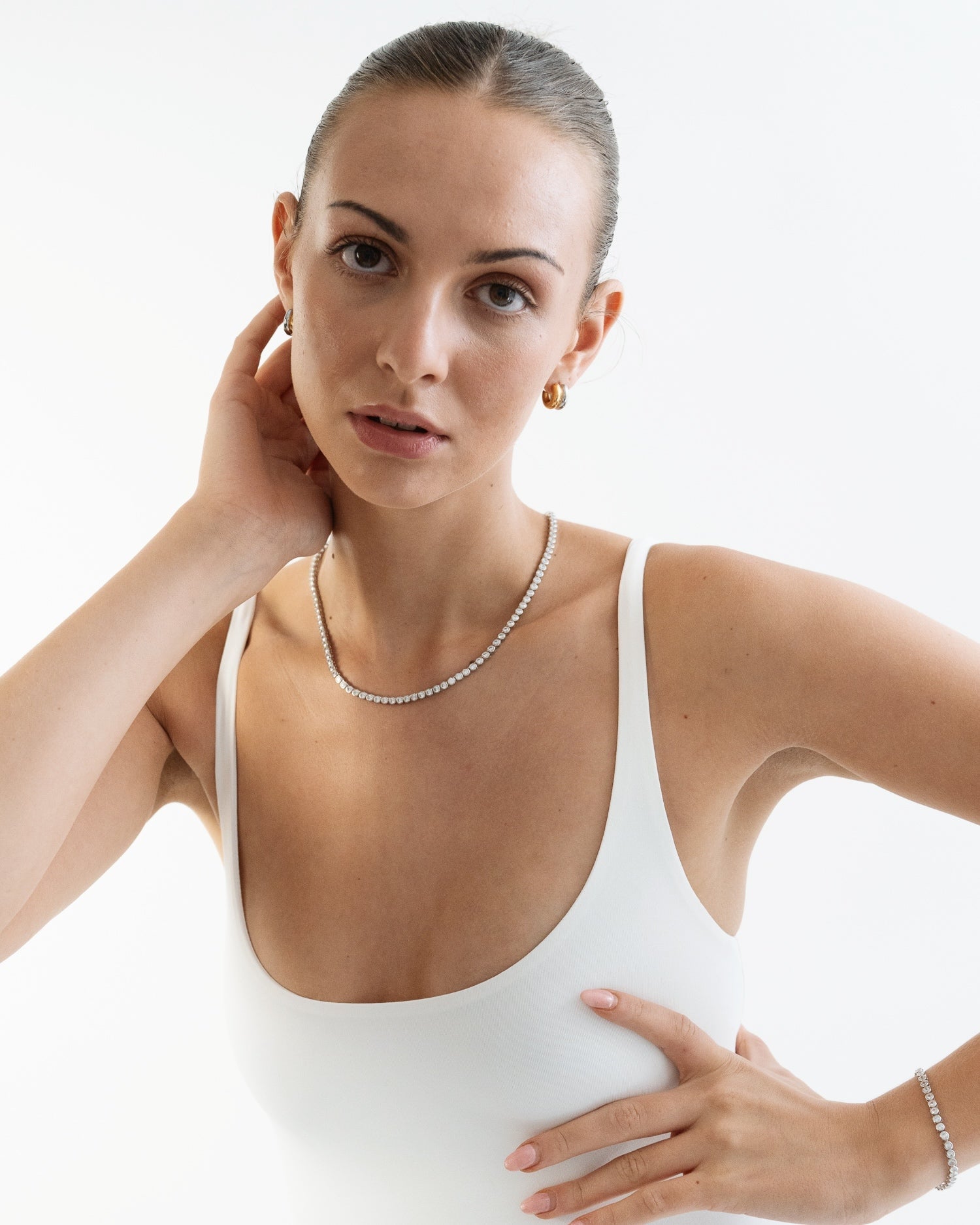 Miss-Cecilia-London-Bubble-Tennis-Necklace-Cubic-Zirconia-Clear-Diamond-Stone-Chunky-Cool-Evening-Party-Season-Jewellery-Gold-Silver-Accessories-Statement-Stone