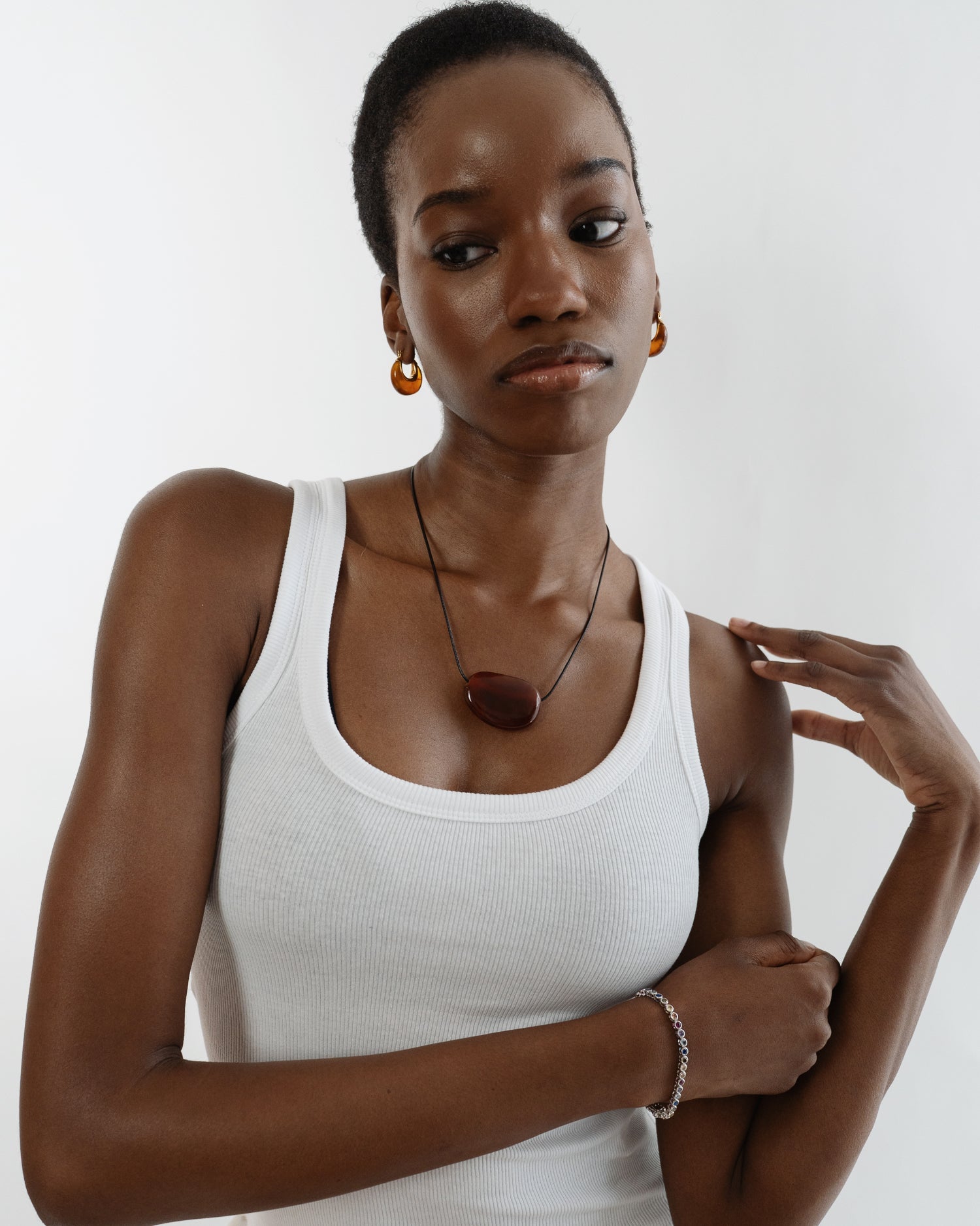 Miss-Cecilia-London-Crescent-Amber-Resin-Hoop-Chunky-Earrings-Stone-Cool-Brown-Marble-Summer-Style-Timeless-Jewellery-DemiFine-Contemporary