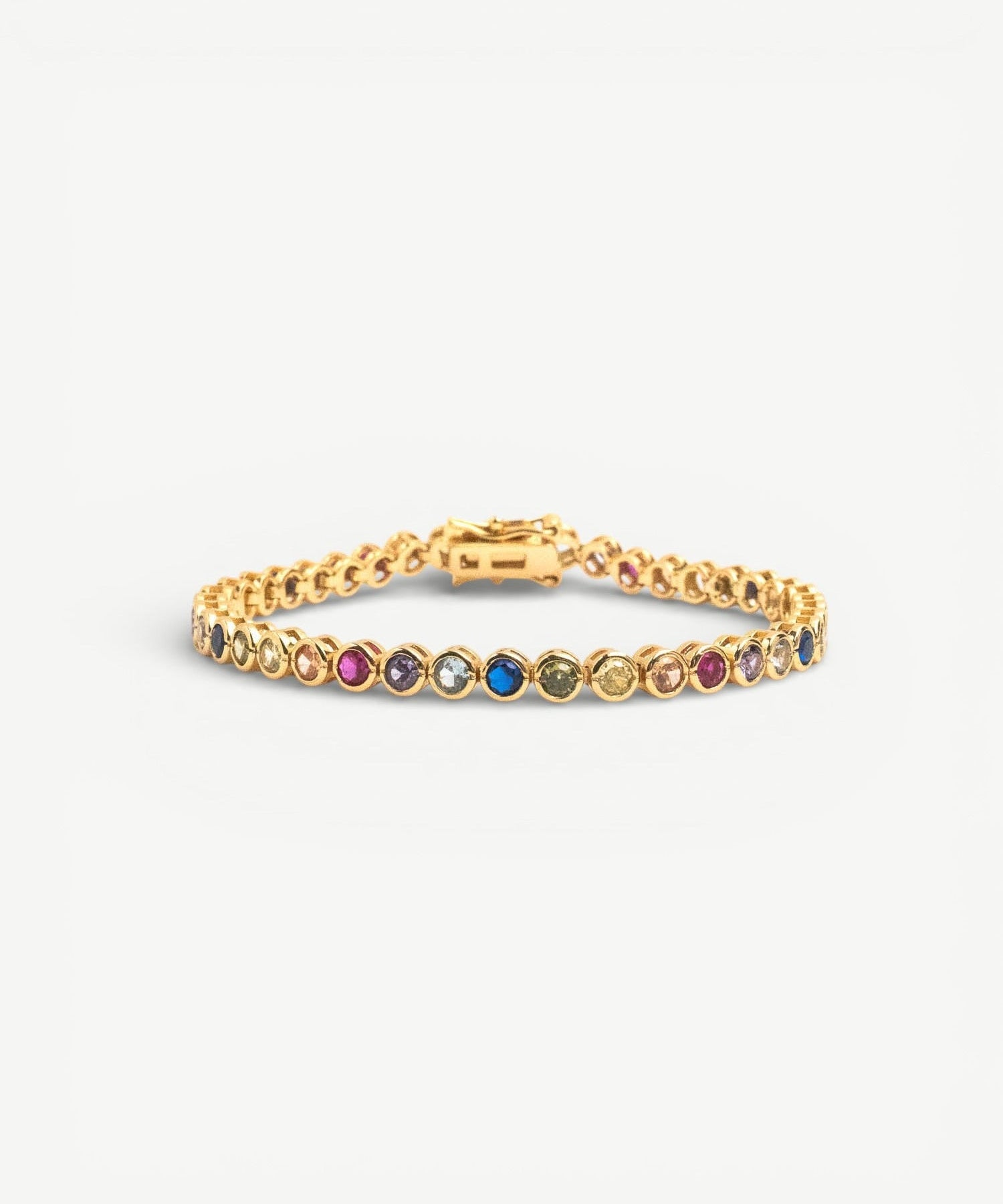 Miss-Cecilia-London-Rainbow-Bubble-Tennis-Bracelet-Multi-Coloured-Diamond-Cubic-Zirconia-Stones-Gemstones-Colourful-Cool-Jewellery-DemiFine-Gold-Plated-Rhodium-Silver-Evening-Party-jewellery-accessories