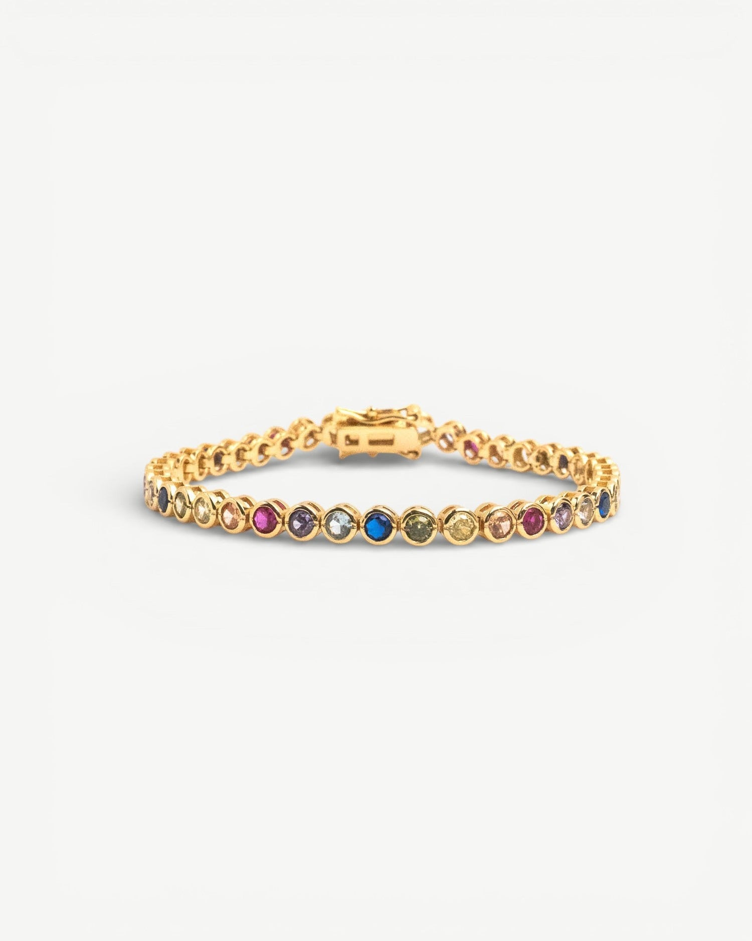 Miss-Cecilia-London-Rainbow-Bubble-Tennis-Bracelet-Multi-Coloured-Diamond-Cubic-Zirconia-Stones-Gemstones-Colourful-Cool-Jewellery-DemiFine-Gold-Plated-Rhodium-Silver-Evening-Party-jewellery-accessories
