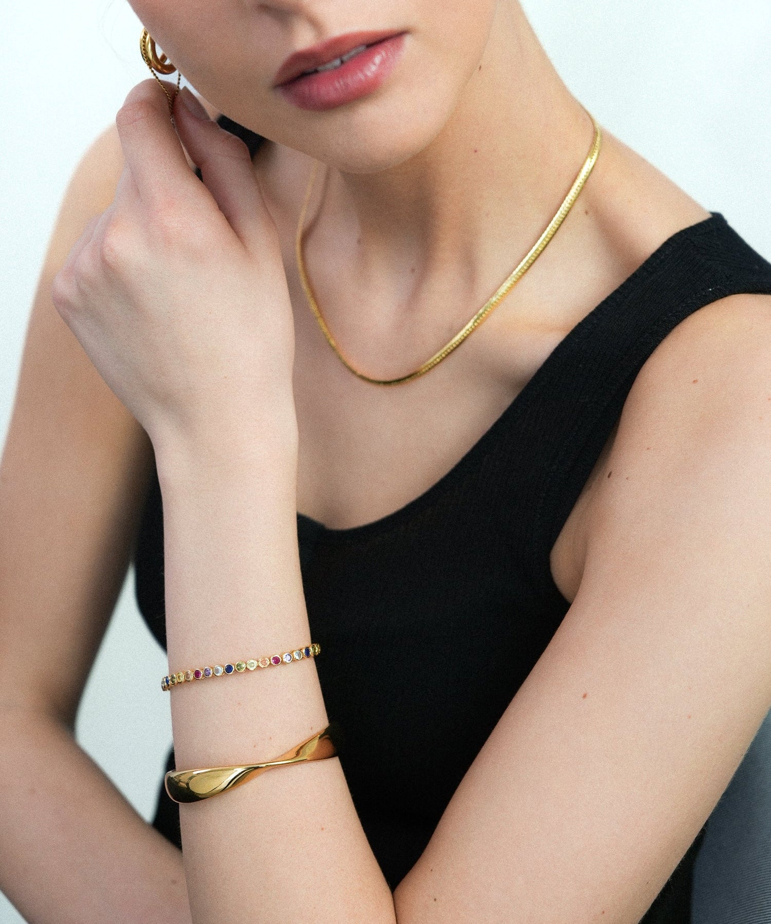 Miss-Cecilia-London-Rainbow-Bubble-Tennis-Bracelet-Multi-Coloured-Diamond-Cubic-Zirconia-Stones-Gemstones-Colourful-Cool-Jewellery-DemiFine-Gold-Plated-Rhodium-Silver-Evening-Party-jewellery-accessories