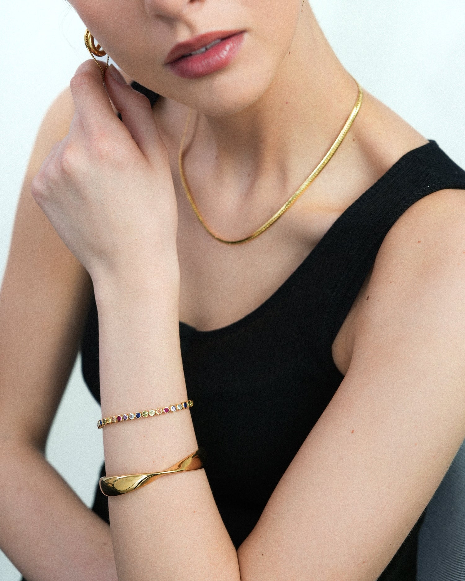 Miss-Cecilia-London-Rainbow-Bubble-Tennis-Bracelet-Multi-Coloured-Diamond-Cubic-Zirconia-Stones-Gemstones-Colourful-Cool-Jewellery-DemiFine-Gold-Plated-Rhodium-Silver-Evening-Party-jewellery-accessories