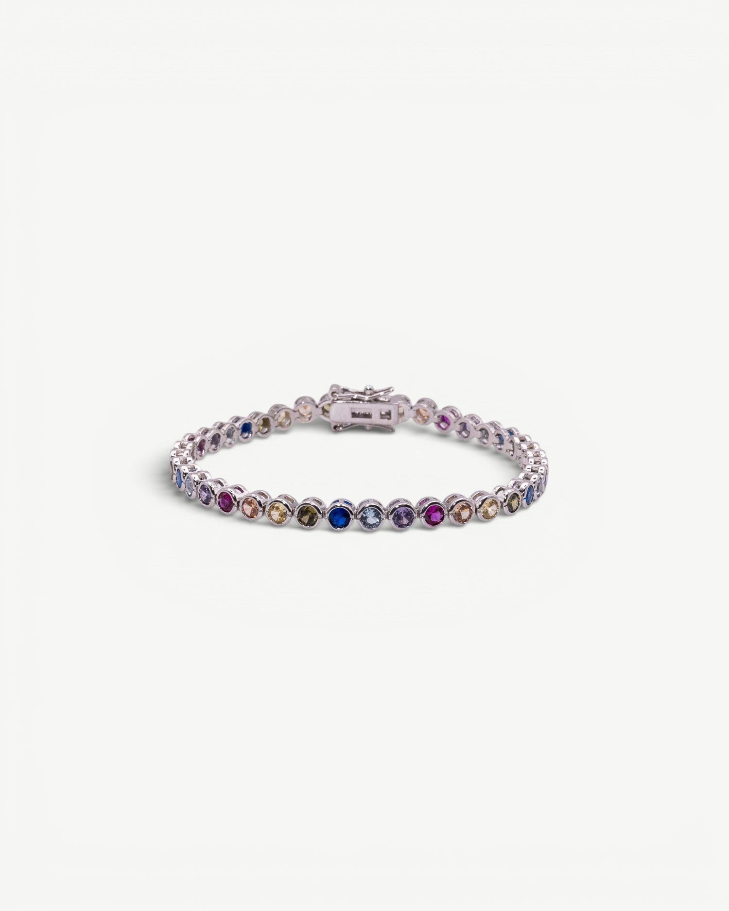 Miss-Cecilia-London-Rainbow-Bubble-Tennis-Bracelet-Multi-Coloured-Diamond-Cubic-Zirconia-Stones-Gemstones-Colourful-Cool-Jewellery-DemiFine-Gold-Plated-Rhodium-Silver-Evening-Party-jewellery-accessories