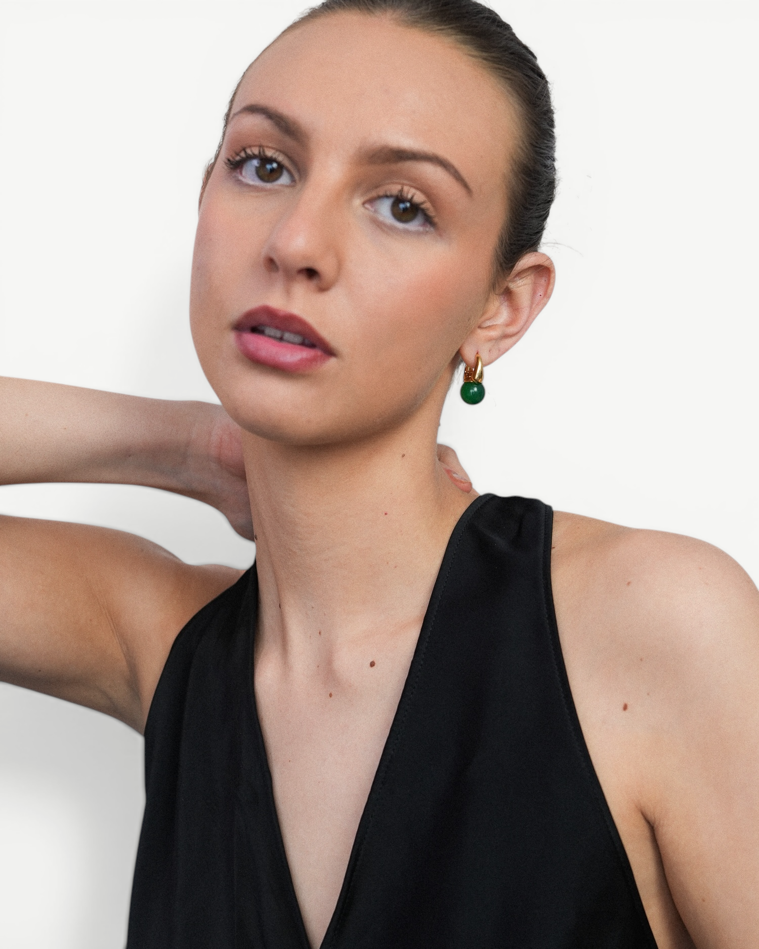 Miss-Cecilia-London-The-Sienna-Hoops-Red-Agate-Gemstone-Resin-Ball-Stone-Green-Hoop-Earrings-Cool-Summer-Colourful-Jewellery-Demifine-contemporary