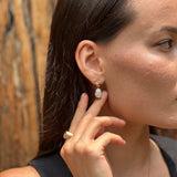 Pearl Gold Vermeil Lichen Drop Earrings