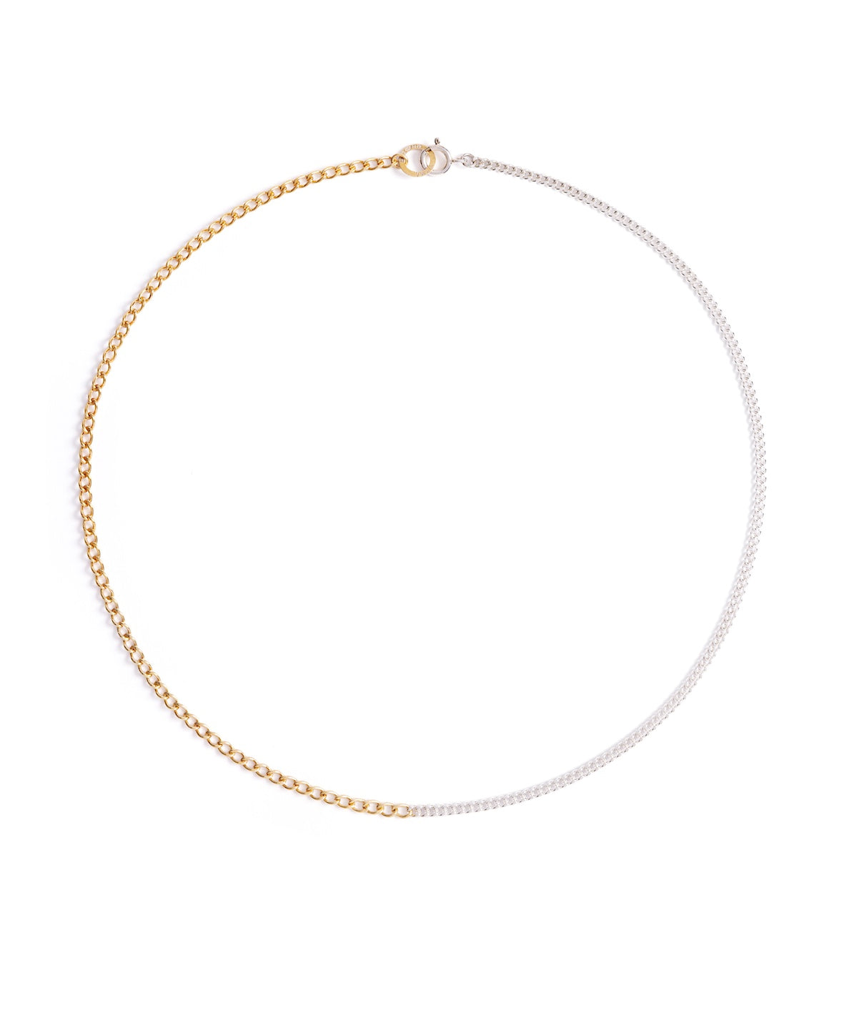 Norma-Jewellery-Drift-necklace-cool-everyday-refined-minimal-mixed-metal-sterling-silver-Belcher-Chain-18ct-gold-vermeil-Filed-Trace-Chain