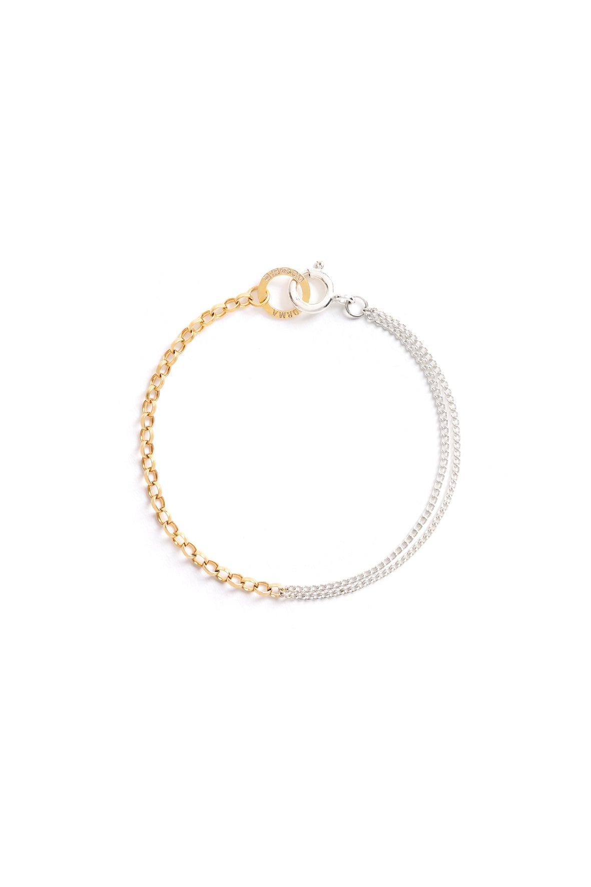 Norma-Jewellery-Studio-9-Exclusive-Origin-bracelet-mixed-metal-Gold-vermeil-oval-belcher-chain-sterling-silver-curb-chain
