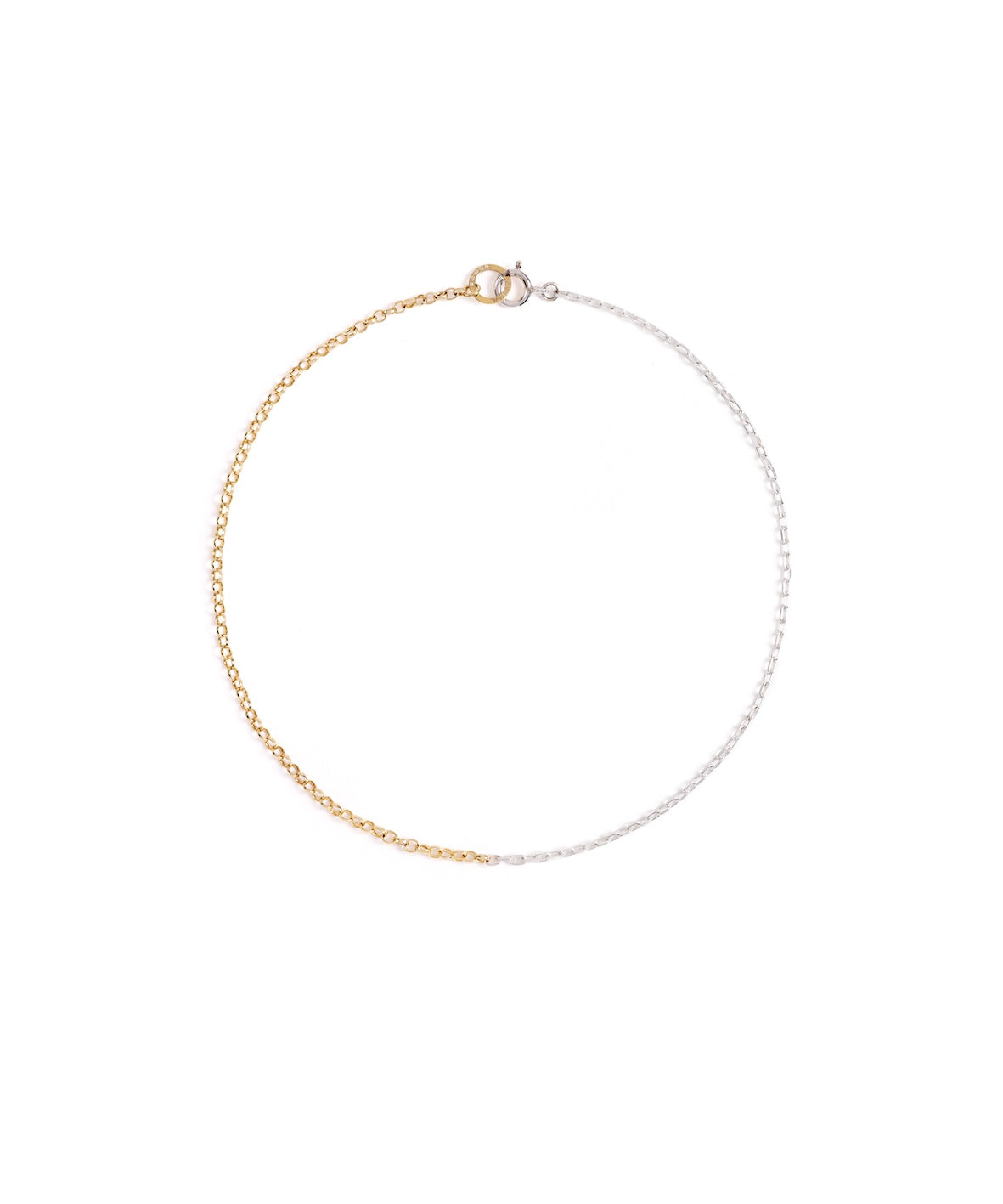 Norma-Jewellery-Studio-Exclusive-1-Meridian-mixed-metal-necklace-18ct-gold-vermeil-Curb-Chain-sterling-silver-Rectangle-Trace-Chain-everyday-minimal-refined-cool-London
