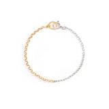 Norma-Jewellery-Studio-Exclusive-2-Meridian-mixed-metal-bracelet-18ct-gold-vermeil-Curb-Chain-sterling-silver-Rectangle-Trace-Chain-cool-chunky-design-everyday-minimal-london
