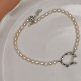 Open Shell Choker on Natural Pearls