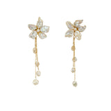 Stellar Petal Keshi Pearl Flower Dangle Earrings №04