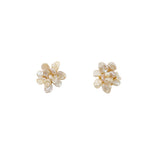 Petite Keshi Pearls Clustered Flower Stud Earrings №33