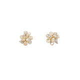 Petite Keshi Pearls Clustered Flower Stud Earrings №33