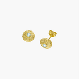 Ahinos Topaz Stud Earrings Gold