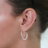 Slim Hoops Earrings Silver
