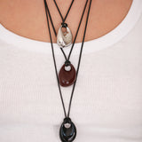 Oval Pebble Cord Necklace
