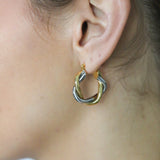 Gold & Silver Twist Hoops