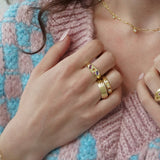 Kaleidoscope Gemstone Ring Gold