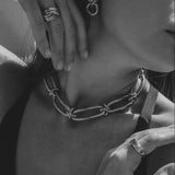 Rollo Link Earrings Silver