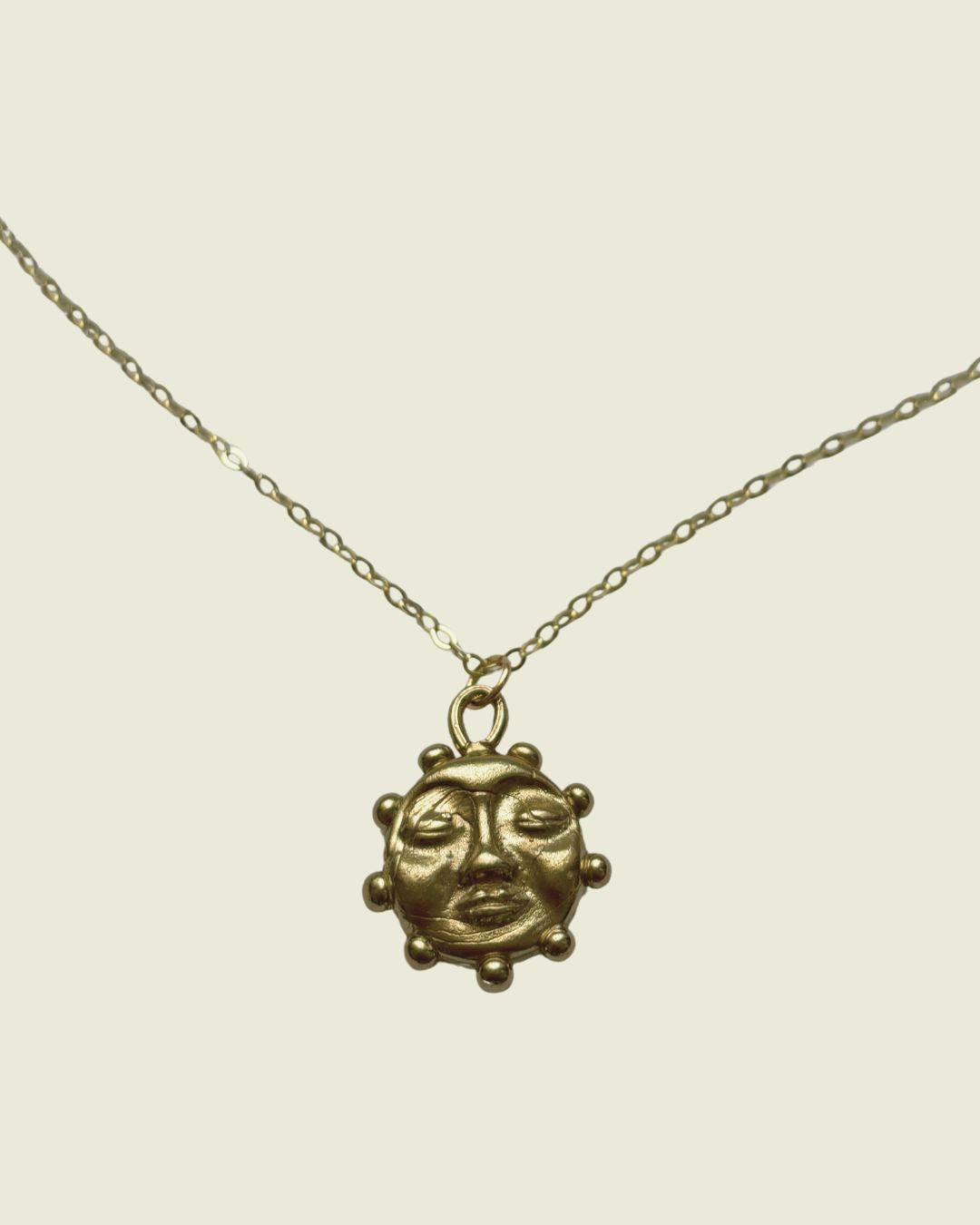 Ra-Necklace-El-Sol-Sun-Beaded-Pendant-Chain-Brass-Sterling-Silver-Handmade-London-Jewellery-Summer-Sunshine-Beach-Design-Kan-Studio
