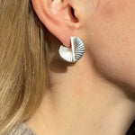 Ruddock-Baby-Fan-Mini-Sculptural-Curve-Spiral-Statement-Earrings-Studs-Sterling-Silver-Gold-Plated-18-Carat-ct