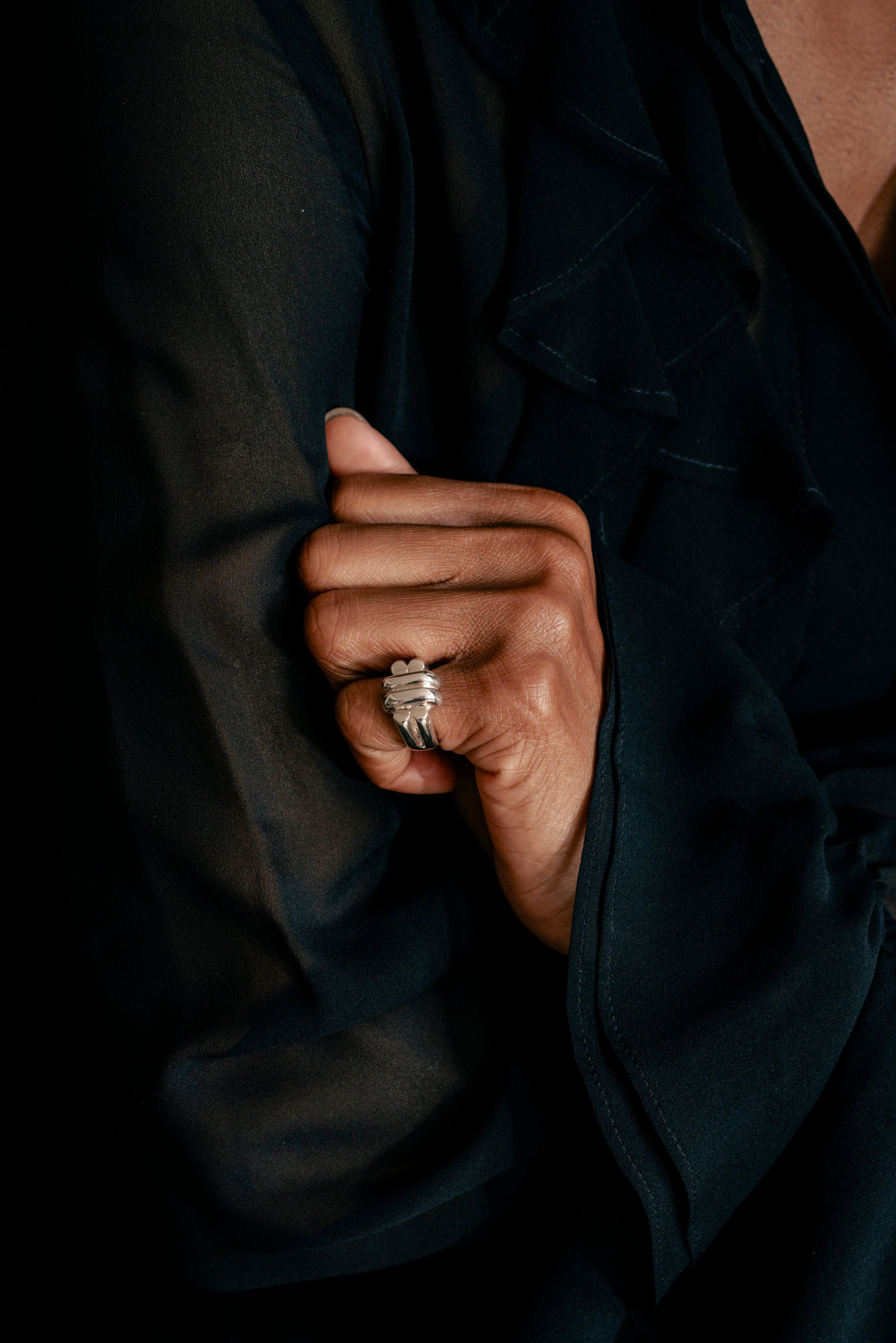 Ruddock-Brando-Ring-Sculptural-Statement-Cocktail-Ring-Chunky-Gold-Plated-Sterling-Silver-DemiFine