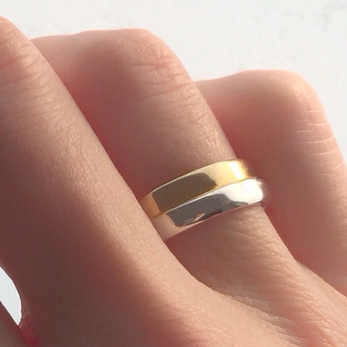 Ruddock-Gemini-Mixed-Metal-Double-Ring-Sterling-Silver-Gold-Plated