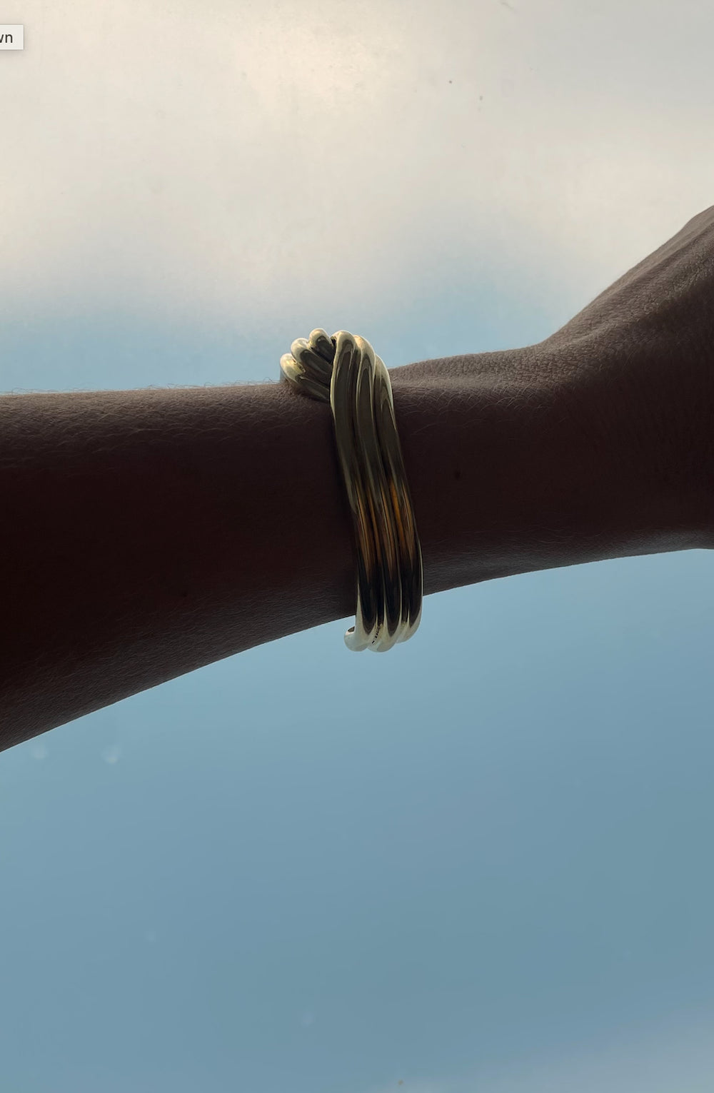Ruddock-Gia-Cuff-Gold-Clean-Lines-Sleek-Minimial-Twisted-Tubular-Lunear-Fluid-Forms-Sculptural-Bangle-Bracelet-Cuff-Chunky-Cool-Jewellery-Gold-Plated
