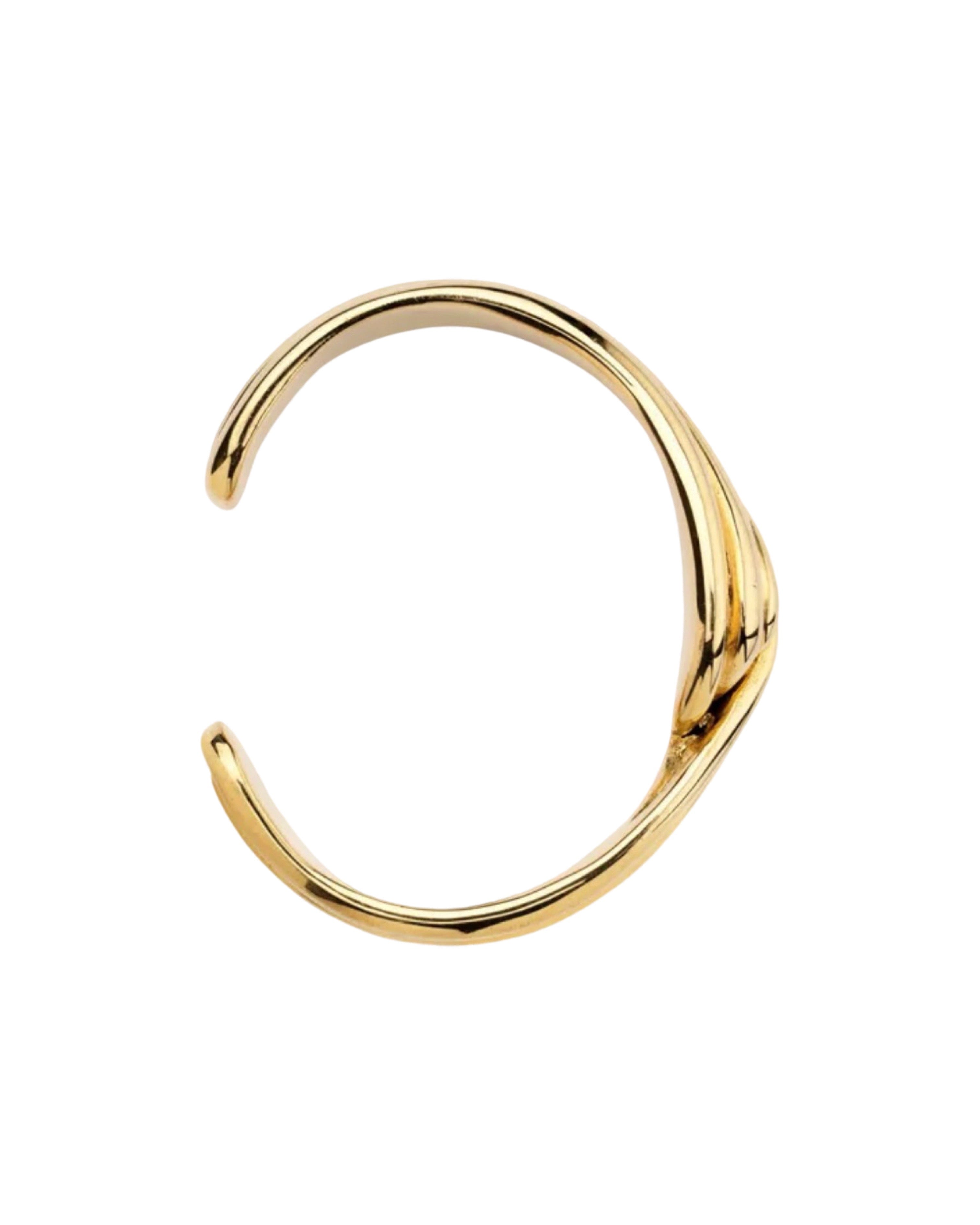 Ruddock-Gia-Cuff-Gold-Clean-Lines-Sleek-Minimial-Twisted-Tubular-Lunear-Fluid-Forms-Sculptural-Bangle-Bracelet-Cuff-Chunky-Cool-Jewellery-Gold-Plated
