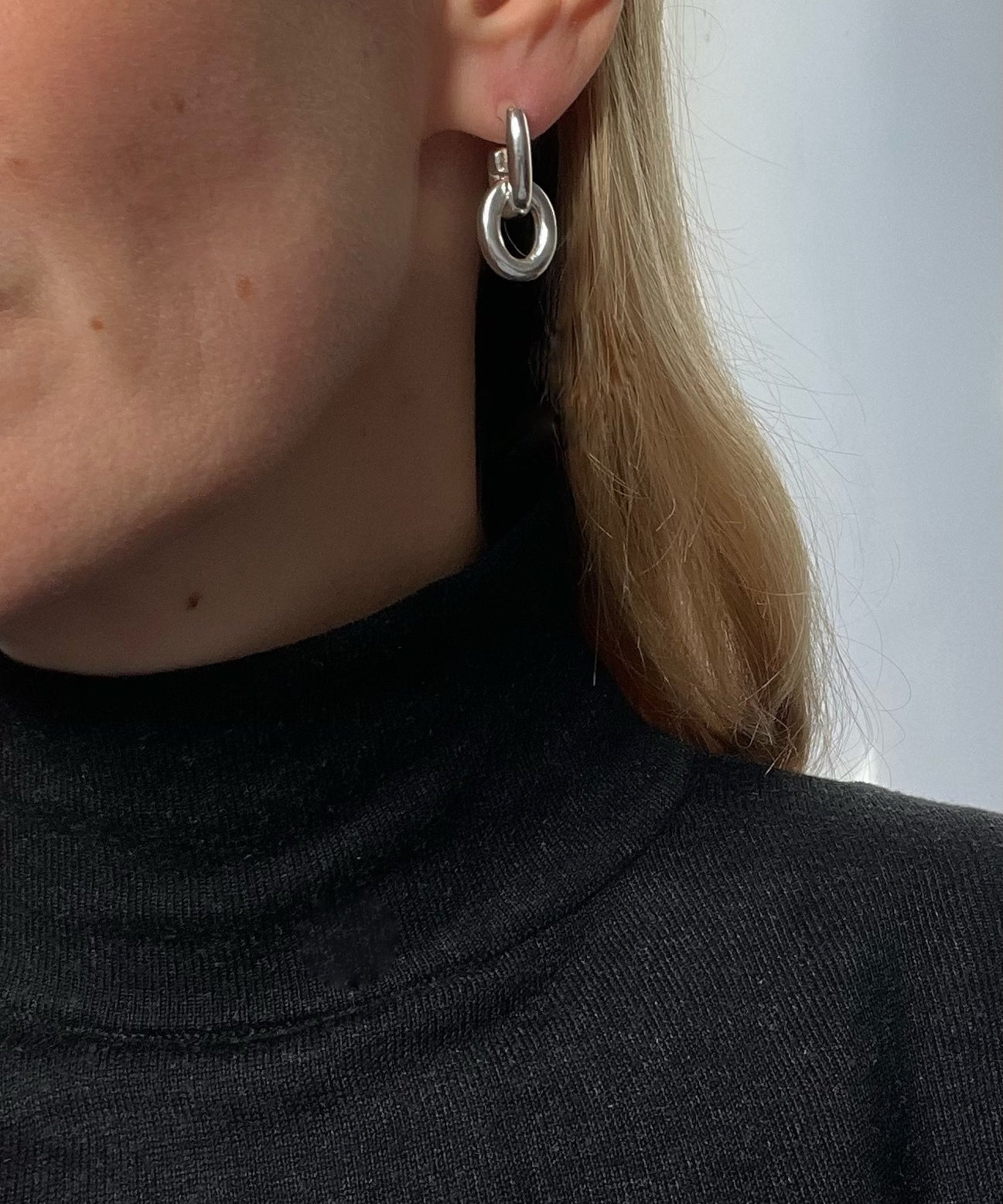 Ruddock-Go-Go-Gogo-Earrings-Hoop-Hoops-Interchangeable-Loop-Link-linked-Drop-Mixed-Metal-Sterling-Silver-18ct-Gold-Plated-Bold-Sculptural-Minimal