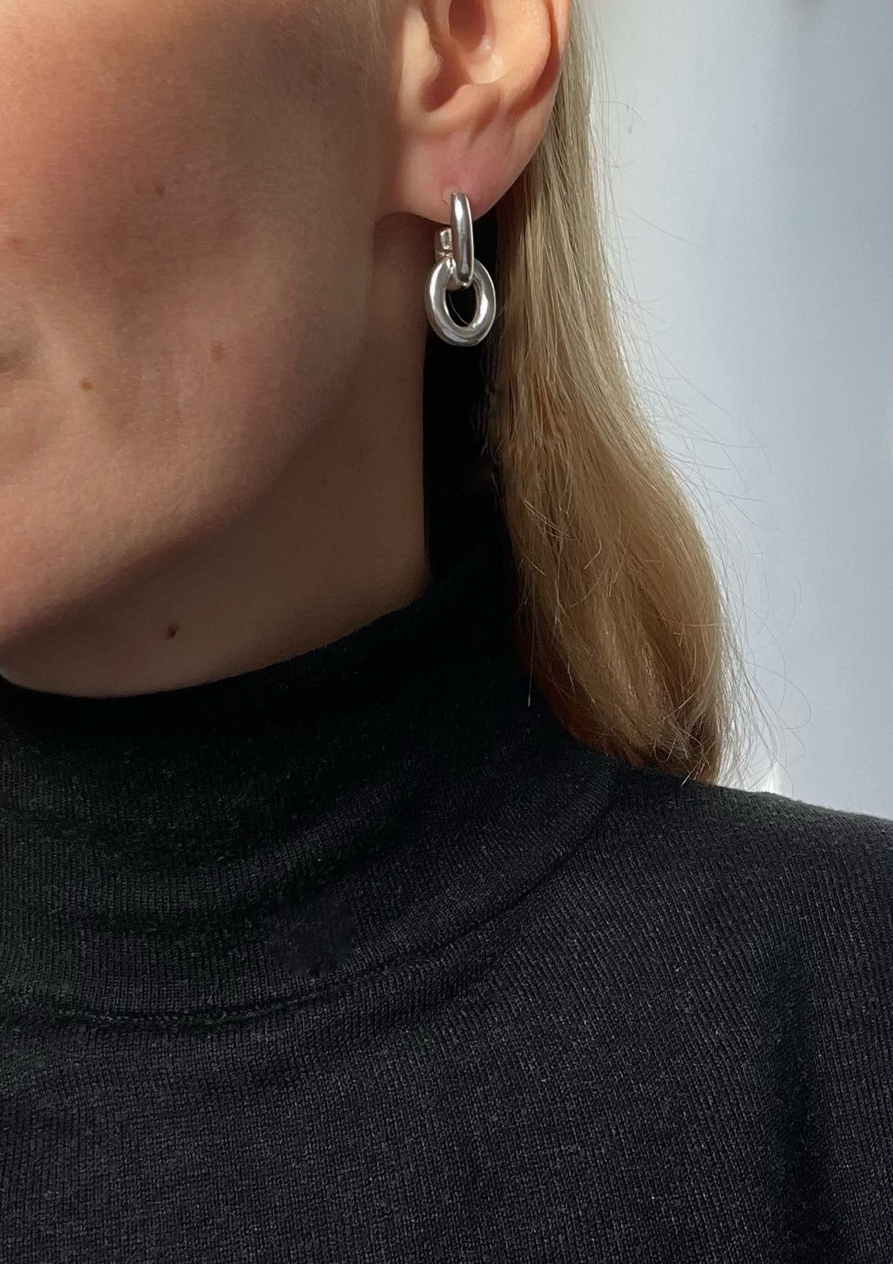 Ruddock-Go-Go-Gogo-Earrings-Hoop-Hoops-Interchangeable-Loop-Link-linked-Drop-Mixed-Metal-Sterling-Silver-18ct-Gold-Plated-Bold-Sculptural-Minimal