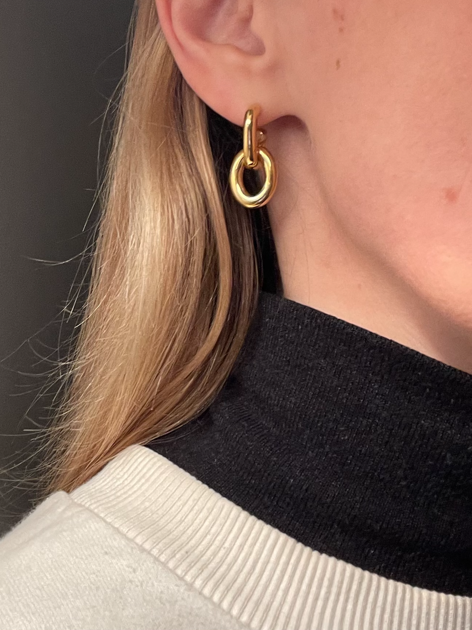 Ruddock-Go-Go-Gogo-Earrings-Hoop-Hoops-Interchangeable-Loop-Link-linked-Drop-Mixed-Metal-Sterling-Silver-18ct-Gold-Plated-Bold-Sculptural-Minimal