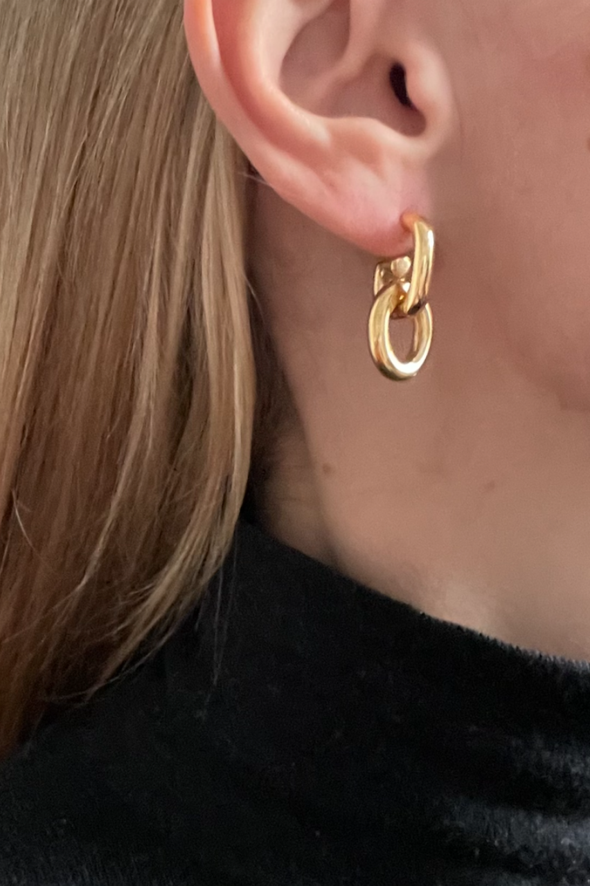 Ruddock-Go-Go-Gogo-Earrings-Hoop-Hoops-Interchangeable-Loop-Link-linked-Drop-Mixed-Metal-Sterling-Silver-18ct-Gold-Plated-Bold-Sculptural-Minimal