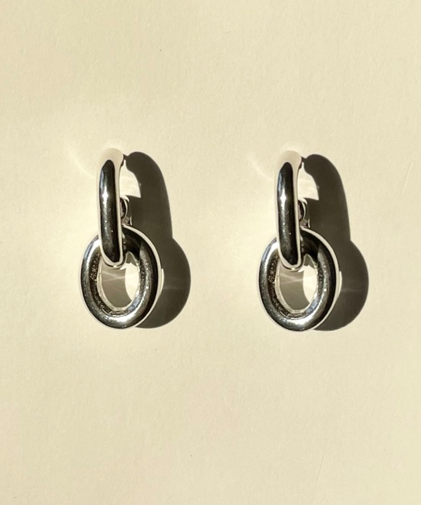 Ruddock-Go-Go-Gogo-Earrings-Hoop-Hoops-Interchangeable-Loop-Link-linked-Drop-Mixed-Metal-Sterling-Silver-18ct-Gold-Plated-Bold-Sculptural-Minimal