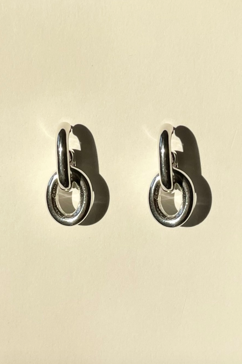 Ruddock-Go-Go-Gogo-Earrings-Hoop-Hoops-Interchangeable-Loop-Link-linked-Drop-Mixed-Metal-Sterling-Silver-18ct-Gold-Plated-Bold-Sculptural-Minimal