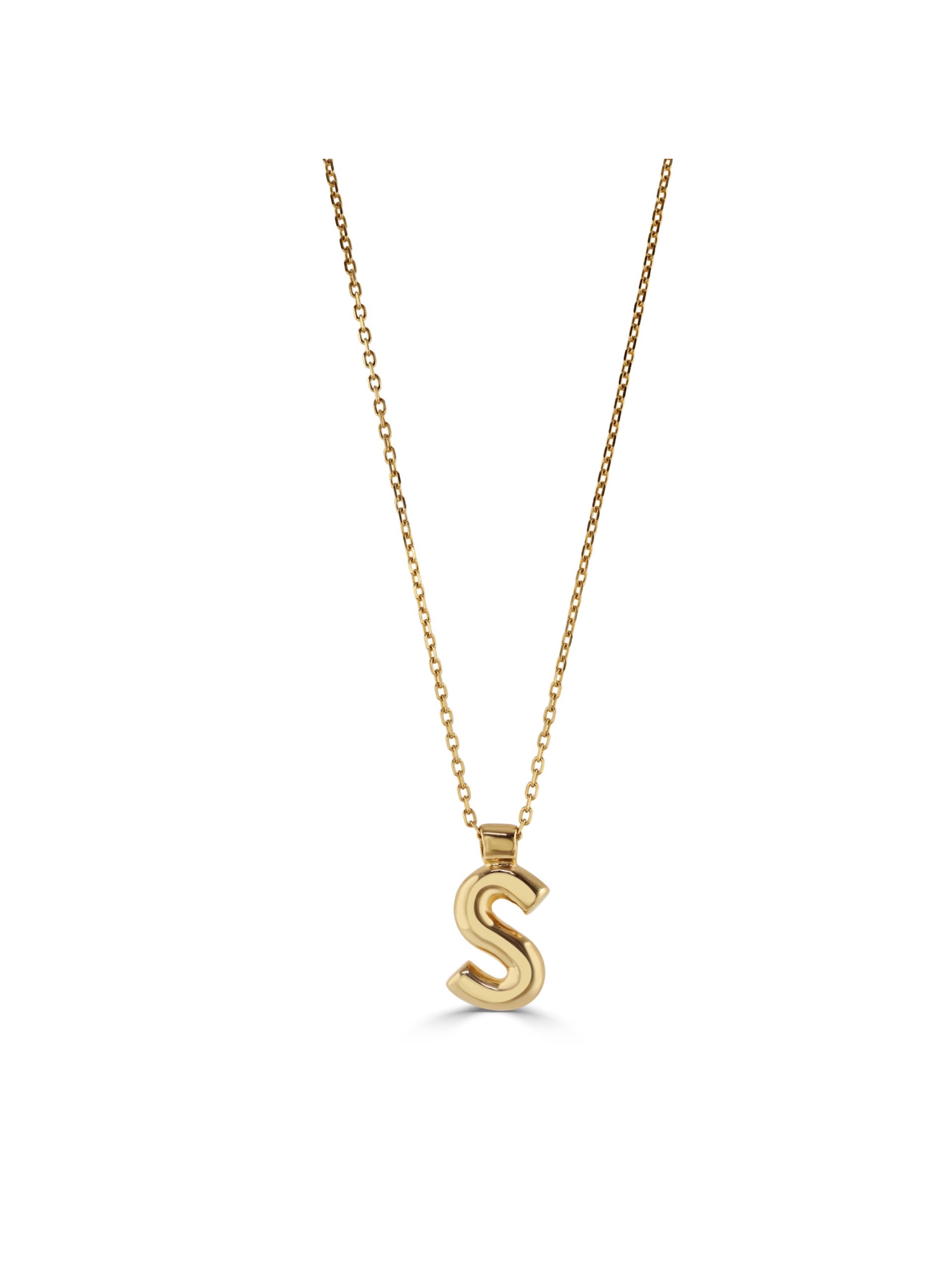 Ruddock-Initial-Alphabet-Chunky-Letter-Pendant-Necklace-18ct-Gold-Plated-Sterling-Silver-Personalised-Jewellery