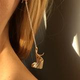 Ruddock-Lois-Dangle-Drop-Gold-Plated-18ct-Chain-Flower-Petal-Earrings-Evening-Delicate