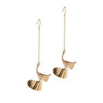 Ruddock-Lois-Dangle-Drop-Gold-Plated-18ct-Chain-Flower-Petal-Earrings-Evening-Delicate
