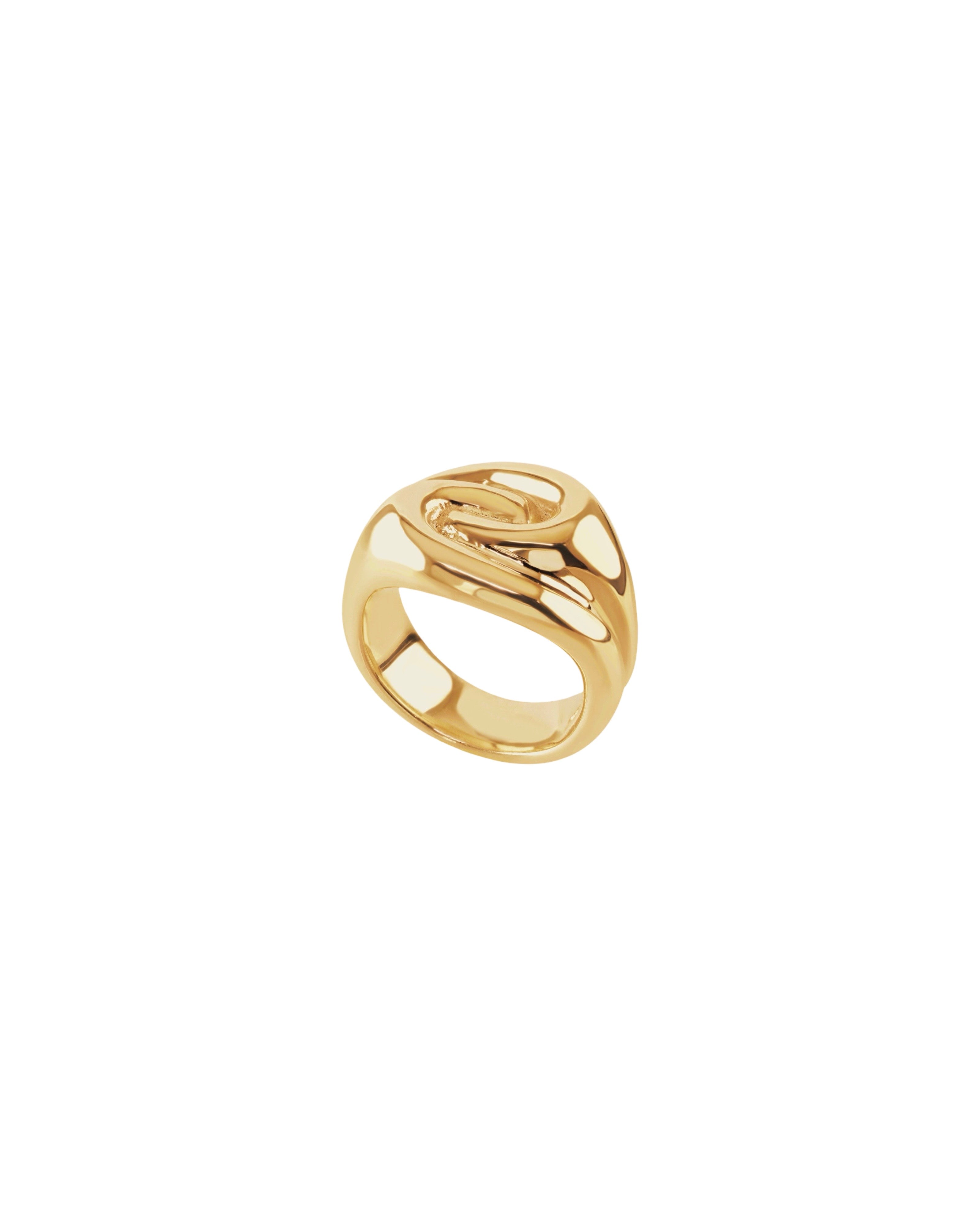 Ruddock-Ravel-riley-statement-cocktail-oversized-ring-fluid-interwoven-bold-chunky-pinky-signet-ring-sculptural-twist-demifine-contemporary-jewellery-golden-18ct-gold-vermeil