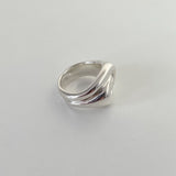 Ruddock-Ravel-riley-statement-cocktail-oversized-ring-fluid-interwoven-bold-chunky-pinky-signet-ring-sculptural-twist-sterling-Silver-demifine-contemporary-jewellery-golden