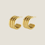 Ruddock-Rizzo-Hoop-Earrings-Three-Layer-Sculptural-Ribbed-Hoops-Butter-Curl-Sterling-Silver-18ct-Gold-Plated-Chunky-Bold-Jewellery